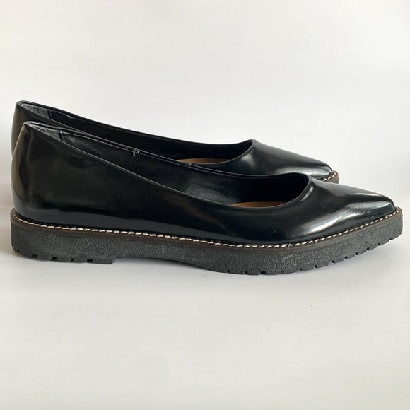 Zara Trafaluc black lug sole pointy flats, size 40 (size 9) - Picture 2 of 5